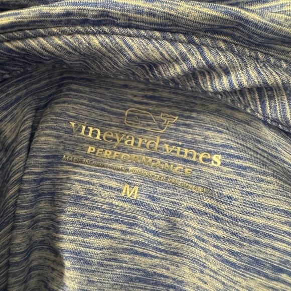 Vineyard Vines Blue Performance Polo Shirt Men’s Medium Whale Logo Golf Preppy - Picture 2 of 4